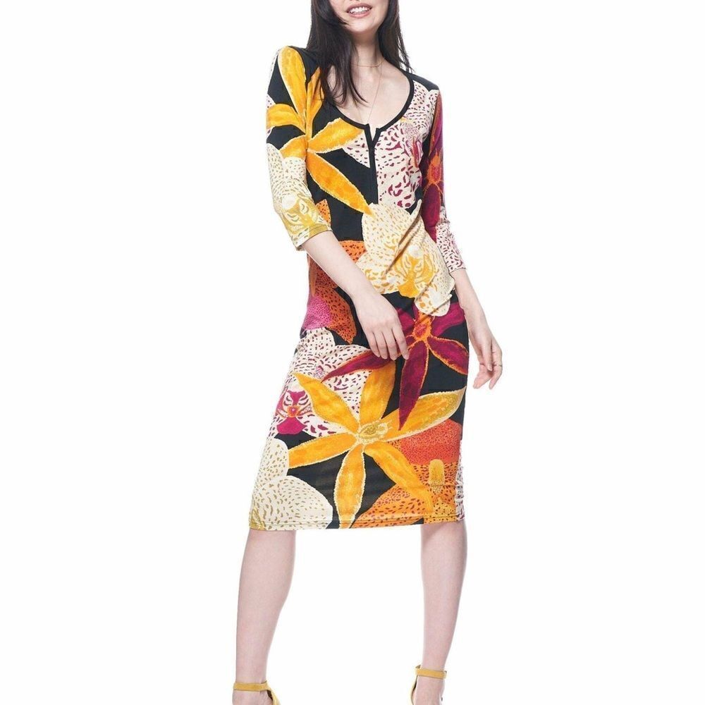 NWT The Kit by Daniel Vosovic  Gisela Bamboo Dress In Bali Orchids S Host Pick